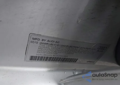 2013 Audi S4 3.0T Premium Plus из США, поврежденный, VIN WAUBGAFL8DA096954